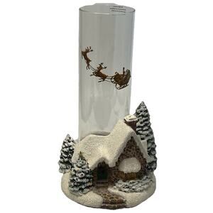 Thomas Kinkade Painter Of Light Memories of Christmas 2005 Candle Holder Glass